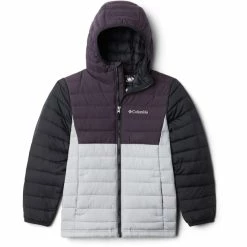 Coupon 🎁 Columbia Powder Lite Hooded Jacket Boys columbia grey/dark purple/black ⌛