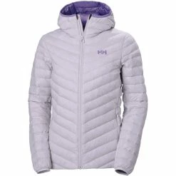 New 🌟 Helly Hansen Verglas Hooded Down Insulator Jacket 👩 Women dusty syrin 🤩