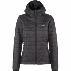 New ❤️ Patagonia Nano Puff Hoodie 👩 Women black 👍
