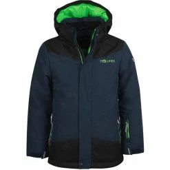 Best Sale 💯 TROLLKIDS Norefjell Jacket Kids navy melange/bright green 😉