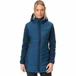 Buy 🥰 VAUDE Skomer Hybrid Parka 👩 Women dark sea 👏 -Winter Jackets & Parkas Sales Store vaude skomer hybrid parka women dark sea 3